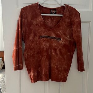 Harley-Davidson Women's Rust Tie-Dye Long Sleeve Tee